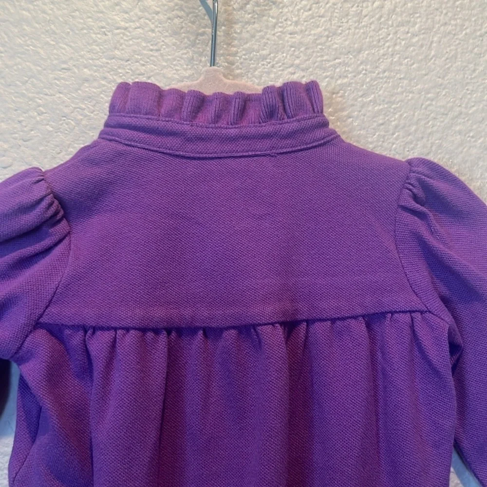 Ralph Lauren Baby Girl’s Purple Polo Shirt Style Ruffle Neck Romper 3 Months